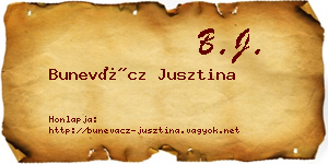 Bunevácz Jusztina névjegykártya